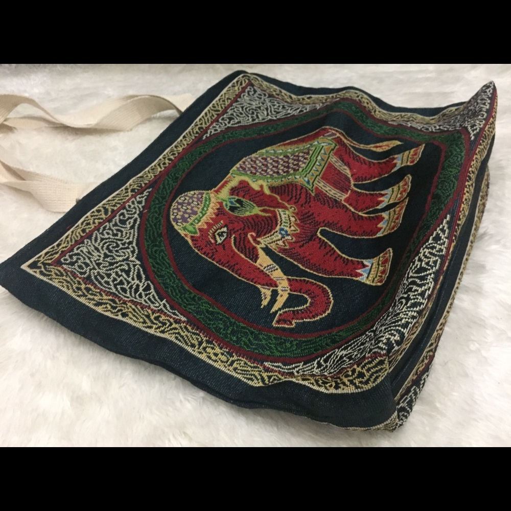 Elephant red blue bag - Large